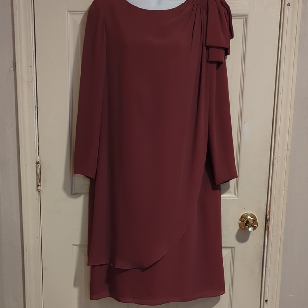 Miss Elliette Red Asymmetrical Tiered Sheath Dress
